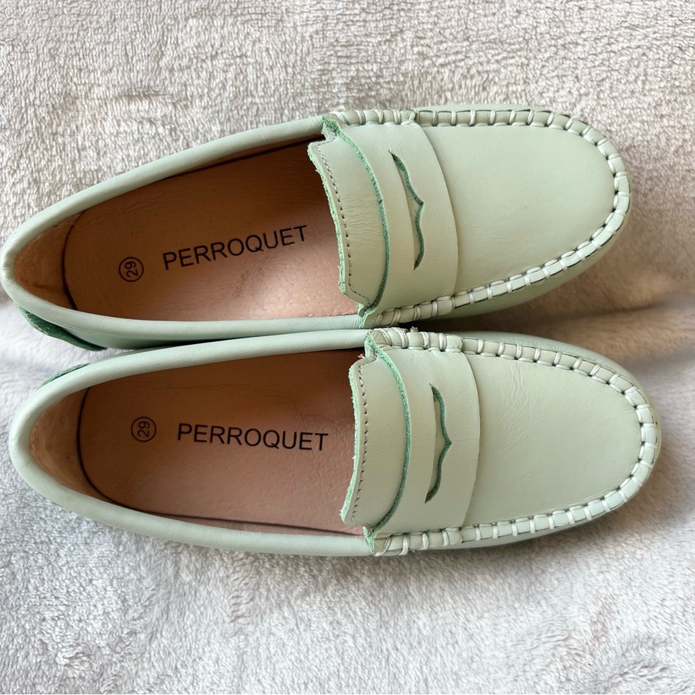 Perroquet Kids Mint Green Loafers - Picture 7 of 14